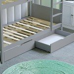 Gemini Kids Bunk Bed with Storage Drawer (Grey)