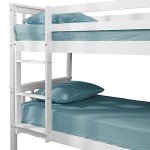 Kids White Wooden Bunk Bed with Stairs