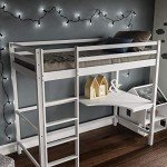 Sydney High Sleeper Bunk Bed with Desk - White