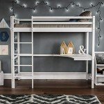 Sydney High Sleeper Bunk Bed with Desk - White