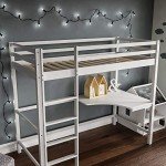 Sydney High Sleeper Bunk Bed with Desk - White