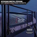 X-Rocker Metal Loft Bed with Desk - Black