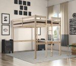 Wooden Double Loft Bunk Bed for Adults