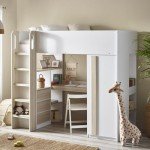 White Kids High Sleeper with Storage - Ocean Wood