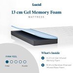 LUCID 13 cm Cooling Gel Memory Foam Mattress