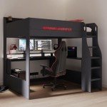 Stylish Wooden High Sleeper Bed with Desk