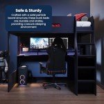 Stylish Wooden High Sleeper Bed with Desk