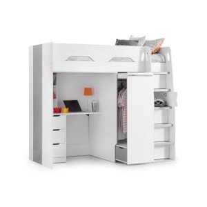 Julian Bowen Pegasus White Single High Sleeper Bed