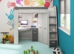 All-in-One High Sleeper Bunk Bed with Desk