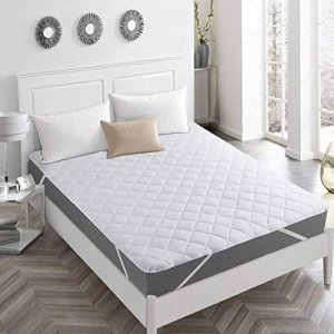 Quilted Mattress Protector for Bunk Beds - White