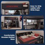 Stylish Wooden High Sleeper Bed with Desk