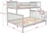 Panana Triple Sleeper Wooden Bunk Bed - White