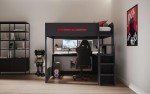 Black Small Double Gaming High Sleeper Bunk Bed