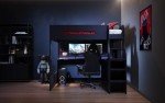 Black Small Double Gaming High Sleeper Bunk Bed