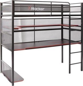 X-Rocker Battlebunk Bunk Bed with Desk - Black