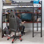 X-Rocker Battlebunk Bunk Bed with Desk - Black