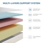 Memory Foam Mattress Topper with Washable Cover