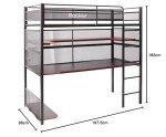 X-Rocker Battlebunk Bunk Bed with Desk - Black