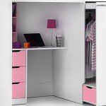 Modern High Sleeper Bunk Bed with Storage, Pink & White