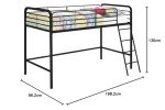 Black Midsleeper Bunk Bed by DHP