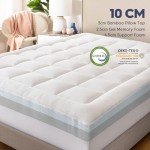 ELEMUSE Bamboo Pillow Top Memory Foam Mattress Topper