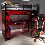 X-Rocker Battlebunk Bunk Bed with Desk - Black