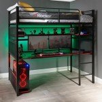 X-Rocker Battlebunk Bunk Bed with Desk - Black