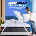 Extra Thick Double Mattress Topper with Hypoallergenic Filling