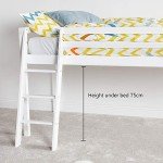 White Mid Sleeper Bunk Bed Frame for Kids