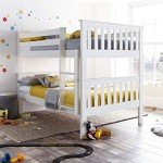 White Wood Shaker Double Bunk Bed Frame