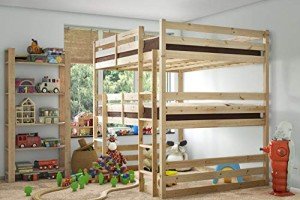 Fusion Raised Pine Double Bunk Bed 4Ft 6