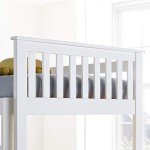 White Wood Shaker Double Bunk Bed Frame