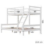 ZANOFIRA Solid Pine Triple Bunk Bed Set