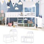 Cozy Cabin Treehouse Loft Bed with Ladder