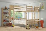 Moon Double Solid Pine Bunk Bed with Ladder