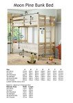 Moon Double Solid Pine Bunk Bed with Ladder