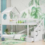 Merax Wooden Cabin Bunk Bed with Ladder