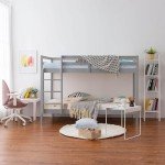 Grey Wooden Bunk Bed for Kids and Children