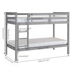 Grey Wooden Bunk Bed for Kids and Children
