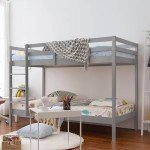 Grey Wooden Bunk Bed for Kids and Children