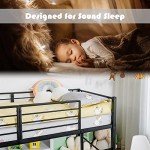 Maxmass Kids Metal Loft Bed with Slide and Ladder