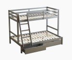Kids Bunk Beds with Drawers in White or Grey