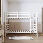 Solid Wood Gemini Bunk Bed for Kids, White