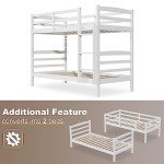 Solid Wood Gemini Bunk Bed for Kids, White