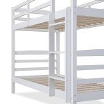 Solid Wood Gemini Bunk Bed for Kids, White