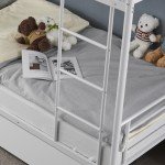 Stable Metal Bunk Bed Frame with Two Drawers