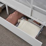 Stable Metal Bunk Bed Frame with Two Drawers