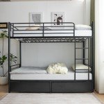Twin Loft Bunk Bed Frame with Storage Drawers