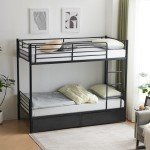 Twin Loft Bunk Bed Frame with Storage Drawers