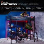 Fortress High Sleeper Gaming Bunk Bed with Storage